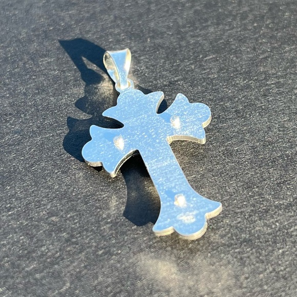 20” Sterling Silver Rope Chain With Cross Pendant - Picture 6 of 8